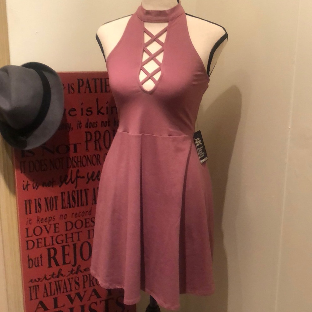 Express NWT Halter top Plum color XS DRESS